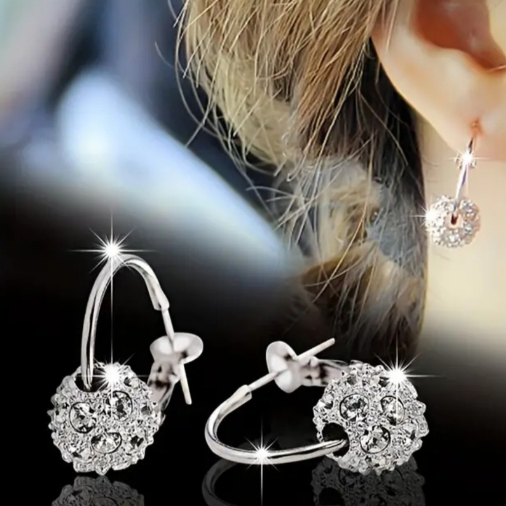 Trending Shiny Disco Ball Hoop Earringd NWT. Fast Ship.
